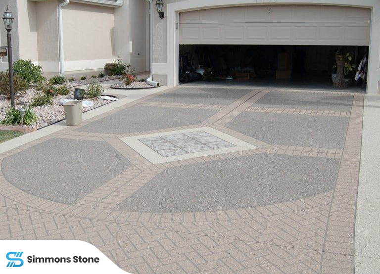 Beautiful Stamped concrete driveway with nice pattern